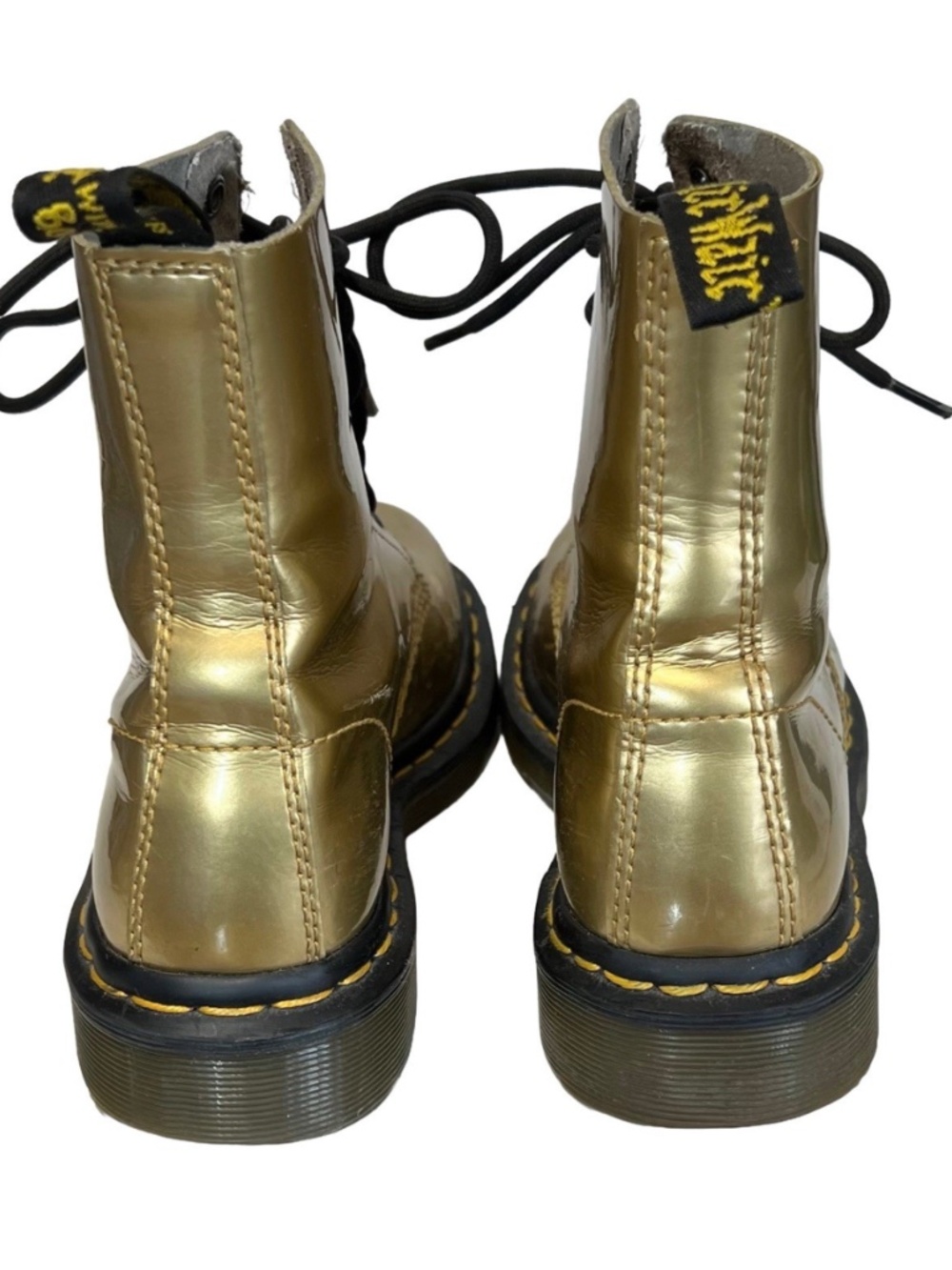 Dr. Martens 1460 Pascal Vegan Gold Metallic Chrome Combat Boots Size 5 - Picture 5 of 8